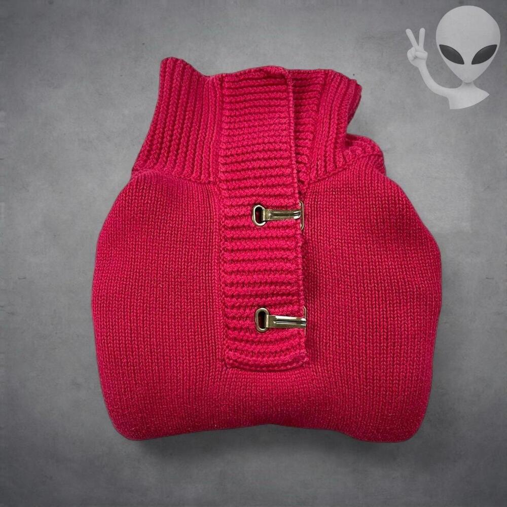 Lauren Ralph Lauren Knit Sweater Small Red Latch Clamp Cotton Pullover vintage - Picture 7 of 7